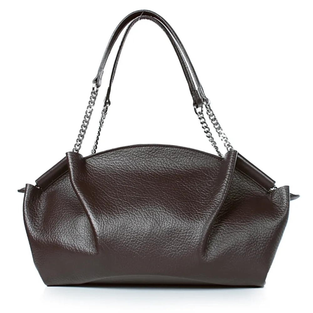 Elegant Dark Brown Leather Hobo Bag